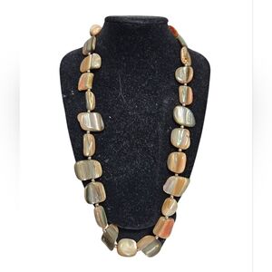 Brown abalone beaded necklace